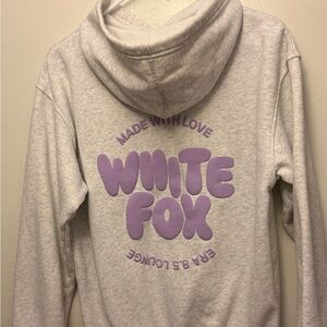 White Fox Boutique Lavender Puff Print Hoodie – XXS